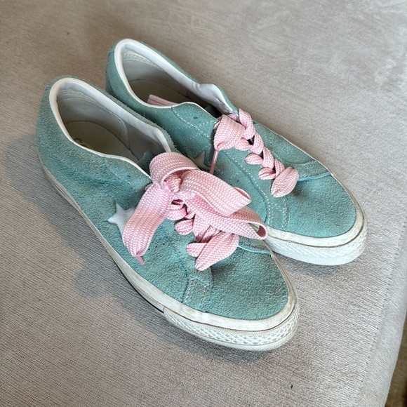 Converse One star Suede Baby Blue Low Top - Picture 1 of 8